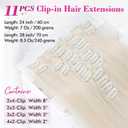 REECHO Hair Extensions, 11PCS Clip in Hair Extensions 28" Long Straight hair extensions HE005 Natural Soft Synthetic Hairpieces for Women Platinum Blonde