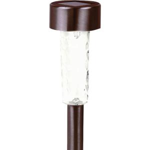 Crosslight Solar Powered Pathway Lights (1Pack) - Stainless Steel Outdoor White LED Lights, Waterproof for Garden, Yard, Patio, Lawn, Walkway - Decorative Ground Stake Lighting | Bronze