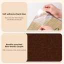 24 * 24in Peel and Stick Carpet Tiles, Self Adhesive Floor Squares with Extra Soft Pad, Easy Installation for Bedroom, Living Room, Office, Rental (10, Brown)