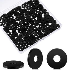 Fabbay 400 Pcs Oil Resistant Neoprene Rubber Washers 1/2 OD x 3/16 ID x 1/16 Inch Thickness Small Rubber Gasket Sealing Washers for Screwsrill Cleaning