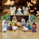 Autom Chipboard 23 Piece Christmas Tabletop Manger Nativity Set