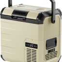 EENOUR D18 12 Volt Car Refrigerator, Portable Freezer 19Qt/18L Battery & Solar Powered Cooler 25W, -4~50, 12/24V DC, 110~240V AC, Electric Cooler Ideal for Road Trips, Camping (Battery Not Included) (Khaki)