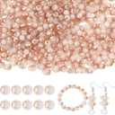 2 x 400 Pcs 6mm Assorted Colors Rondelle Glass Crystal Beads Loose Craft Bead for Bracelet Necklace Earring Keychain DIY Jewelry Making, White -Amber
