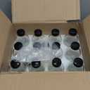 12 Pack 8 oz Clear Glass Bottles, 240ml Boston Round Sample Bottles with Black Poly Cone Caps, Labels and Funnels