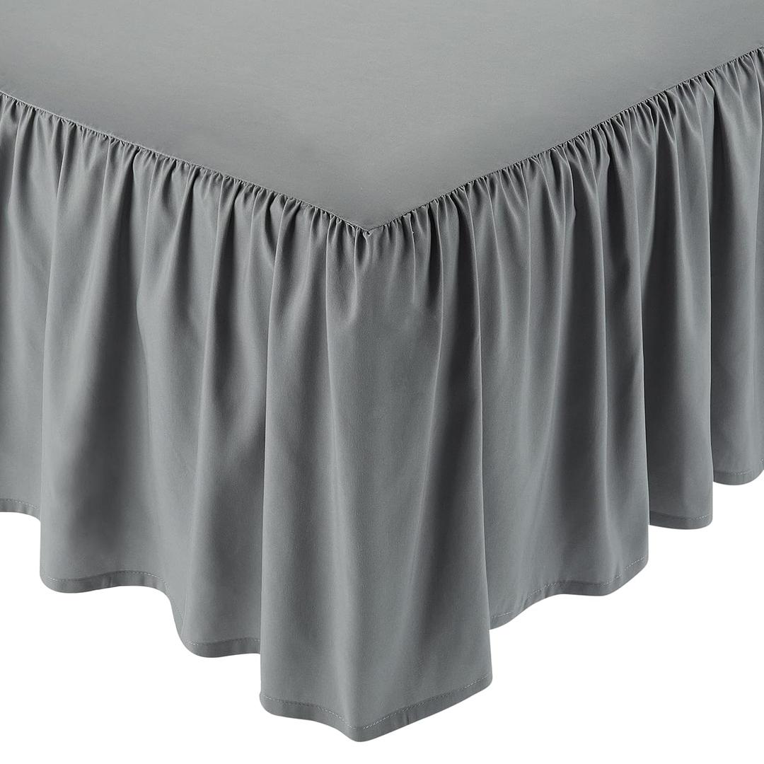 Wrinkle Resistant Machine Washable Ruffled Bed Skirt, Size 54"x 75"