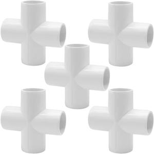 YSIL 1/2 Inch PVC Cross Fitting Elbow Furniture Grade Connector 4 Way Cross 5Pcs for DIY PVC Structure and Frame,Fits 1/2" Sch 40 Pipes YSIL 1/2 Inch PVC Cross Fitting Elbow Furniture Grade Connector 4 Way Cross 5Pcs for DIY PVC Structure and Frame,Fits 1/2" Sch 40 Pipes