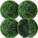 Hotop 4 Pcs 19 Inch Artificial Plant Topiary Ball 4 Layers Garden Spheres Boxwood Balls Artificial Topiaries Spheres Decorative Plants for Backyard, Balcony, Garden, Indoor Outdoor Decor(Green)