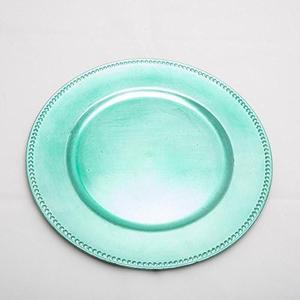 Richland Charger Plate Beaded Round 13" Aqua Blue Set of 12