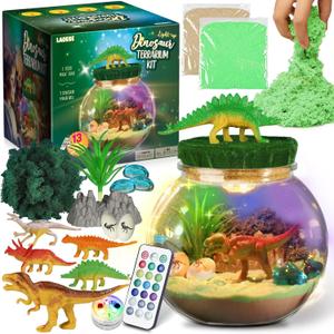 Dinosaur Gifts for Boys - Dinosaurs Terrarium Kit for Kids - Birthday Gift for Boy Ages 4 5 6 7 8-12 Year Old - DIY Dino Toys for Boys - Arts and Crafts Kit for Kids