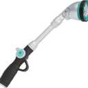 QUOBAS 16" Watering Wand, Heavy Duty Garden Hose Wand with 90Adjustable Head, Thumb Control & 6 Spray Patterns, Long Reach Hose Nozzle for Hanging Bakets and Shrubs
