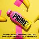 PRIME Hydration STRAWBERRY BANANA, Sports Drinks, Electrolyte Enhanced for Replenishing Fluids, 250mg BCAAs, B Vitamins, Antioxidants, Low Sugar, 16.9 Fl Oz, 12 Pack (EXP 03/05/26)