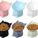 Kifmurase 6Pcs Elevated Cat Bowls, 15Raised Cat Food Bowl, Anti Vomiting Tilted Raised Whisker Friendly Cats Dishes, Plastic Pet Food and Water Bowls for Cats and Small Dogs