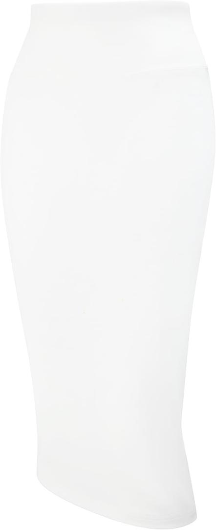 Tapata Women's Office Work Pencil Skirt Stretch High Waist Below Knee Bodycon for Business Casual (XX-Large, White)