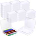 30 Pcs Plastic Crayon Box Holds 24 Crayon With Hinged Lid, Clear Crayon Organizer Holder Case Crayon Storage Containers for Art Crafts School Classroom Supplies (30)