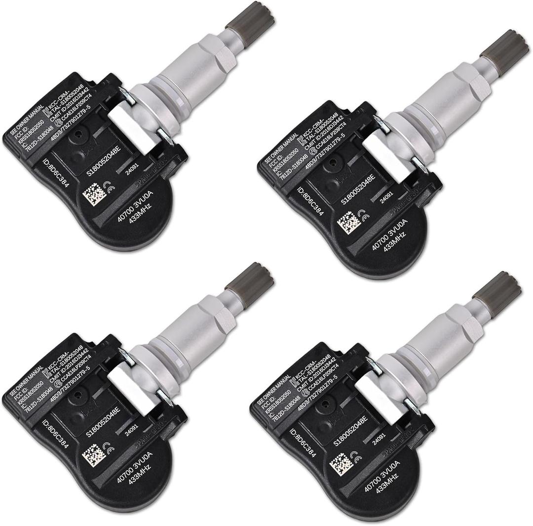 TPMS Tire Pressure Sensors 433MHz Compatible with Nissan 2019-2023 Altima 2014-2020 Rogue Replaces# 407003VU0A 407004CB0A 407004CB0B (4PCS)