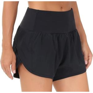 THE GYM PEOPLE Shorts High Waisted Running Shorts - NWT - Black - Womens, Size M