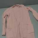 WULFUL Girls Long Sleeve Cardigan Kids Casual Open Front Oversized Sweater with Pockets Pink, Size 7-8