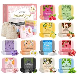 24Pack Natural Bar Soap Gift Set with Olive Extract, Moisturizing, Body Wash & Face, Bulk Gifts for Women, Thank You Gifts, Teacher Appreciation Gifts, Nurse Gifts, Mother's Day Gifts, Travel Size