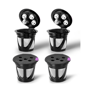 Reusable K Cups for Keurig, 4-Pack Universal K CUP Refillable Coffee Pods with 5 Holes, Designed for Keurig K Supreme, K Slim, K-Duo Gen2, K-Brew Chill with MultiStream Technology