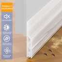 78inch Door Draft Stoppers, Door Sweep for Bottom of Door, Weather Stripping Door Seal, Under Door Noise Stopper (Transparent, 78inch)