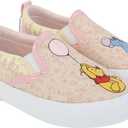 Disney Winnie The Pooh Slip On Sneakers Pooh Bear Shoes for Kids and Toddlers, Size: 5 Toddler (Beige)