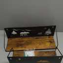 Giftgarden Floating Shelves for Wall with Unique Adorable Bears Cutouts, Rustic Wooden Iron Wall Shelf Bear Decor for Bathroom Cabin Lodge Bedroom Kitchen Living Room Nursery, Black, Set of 2