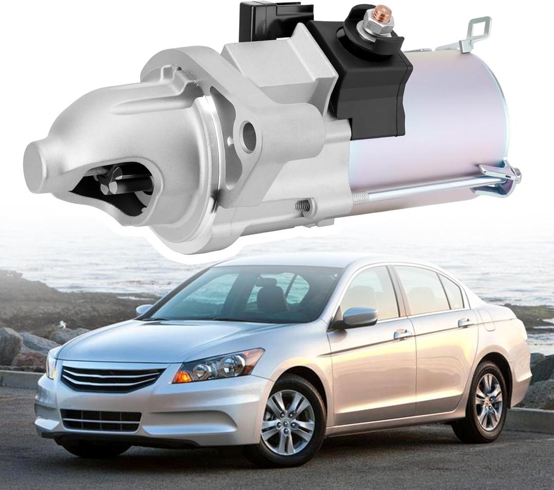 17960N Starter Motor Compatible with 2006-2012 Honda Accord 2006-2011 Honda Civic 2006-2014 Acura TSX 2006-2008 CSX 2007-2011 CR-V 2007-2011 Element 2.0/2.4L 12V 1.6KW 9-Teeth Clockwise