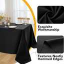 10-Pack Black Tablecloths for Rectangle Tables, 70 x 108 Inches, Stain-Resistant Polyester Fabric for 6 Foot Tables - Washable Table Covers for Weddings, Banquets, Birthday Parties, Events
