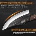 HOSHANHO 8 Pieces Butcher Kitchen Knife Set, Hand Forged High Carbon Stainless Steel Magnetic Knife Block Set, Ultra Sharp Chef Knives Set with Meat Cleaver Knife & Bone Chopper Knives Gift for Men