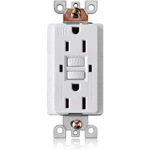 UL Listed GFCI Outlet 15 Amp 15A AC125V WR Duplex GFCI Receptacle Outlet,Weather-Resistant,LED Indicator,Ground Fault Circuit Interruptor