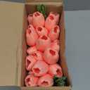 Hotop 40 Pcs Artificial Tulips Flowers 13" Real Lookfake PU Tulips Bouquet Faux Pink Flowers for Mothers Day Decorations Floral Arrangements Spring Dining Table Centerpieces Kitchen Home Indoor