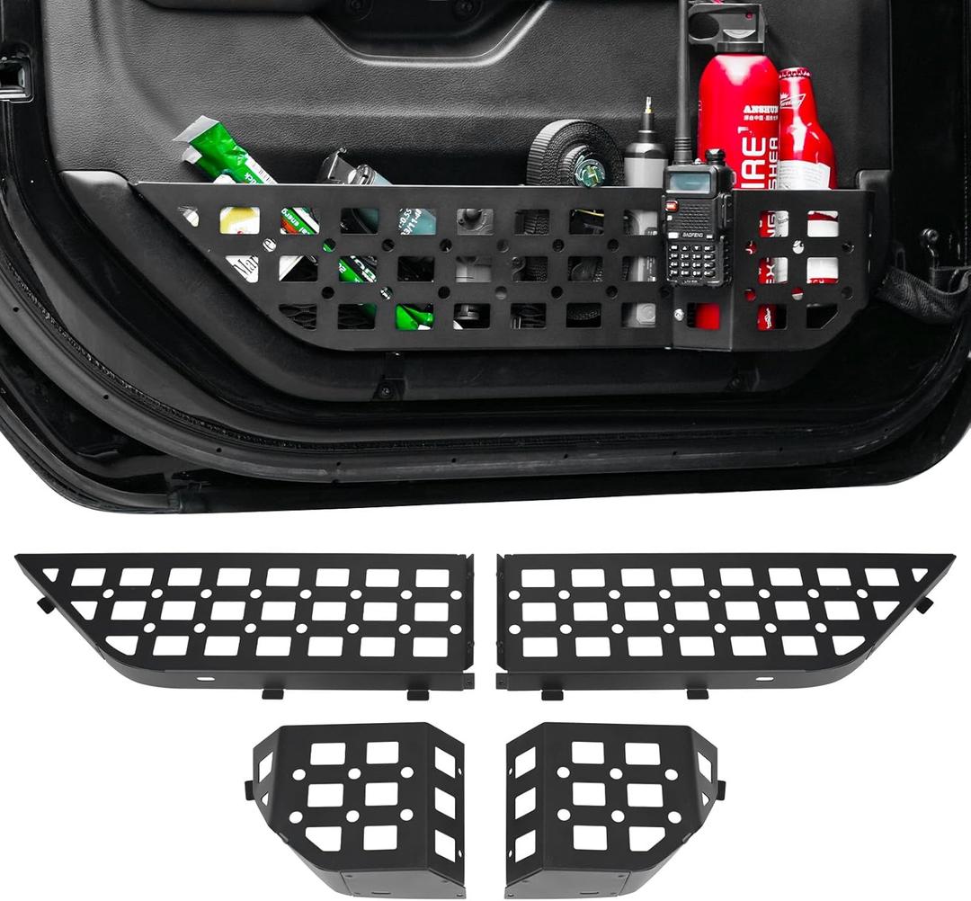 MAIKER OFF ROAD Front Door Organizer Tray Storage Box Side Insert for Jeep Wrangler JL JLU 4XE 2018-2025 & Gladiator JT 2020-2025 Accessories