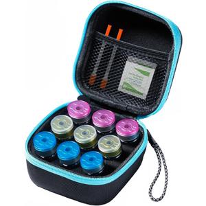9-Slots Insulin Fridge Holder Storage Case Insulin Vial Protector Holder Insulin Cooler Travel Case Organizer Fits Standard 10ml U-100 Vials with Wrist strap (Blue)