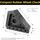 MaxxHaul Solid Rubber Wheel Chock 2-Pack | 8" x 4" x 6" Heavy-Duty Tire Stop | Non-Slip Traction Pads | Built-in Handle | All-Weather Vehicle Safety Block | Black | (70472)