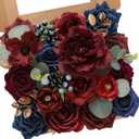 Serwalin Artificial Flowers Burgundy Navy Flowers Fake Wedding Flowers Cake Flowers for DIY Wedding Bouquets Bridal Shower Centerpieces Floral Arrangements Party Decor