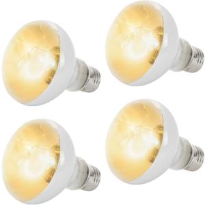 CALPALMY (4-Pack 100W Reptile Heat Lamp Bulbs - UVA Daylight Basking Light Bulbs for Reptiles, Turtles, Lizard, Bearded Dragon and Amphibians - 120V R80 Reflector Bulbs with E26 Screw Cap Base