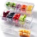 2 Pack Garnish Tray Chilled Condiment Server with 5 Small Containers