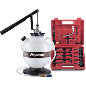 7.5L Manual Transmission Fluid Pump, 2-Gallon ATF Oil Extractor/Changer Kit with 15 Multi-Function Adapters for Automotive & Hydraulic Fluids