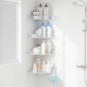 Amazon.com: Sotfamily Shower Caddy Corner, 4 Pack Adhesive Corner Shower Shelves for Bathroom Organizers and Storage, Rust Free Plastic Rack for Bathroom Accessories & Decor, Crystal : Home & Kitchen, White