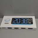 17.5 Digital Wall Clock, LED Display with Time, Date, Month, Temperature & Humidity, Remote Control DST, Alarm, Timer, 10-Level Brightness, Night Light for Home, Living Room, Bedroom & Office Dcor (Green)