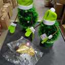 Chunful 2 Pcs Mini Furry Christmas Tree Table Centerpiece Decoration Small White Xmas Tree Tabletop Ornaments for Holiday Christmas Kitchen Home DIY Decorations