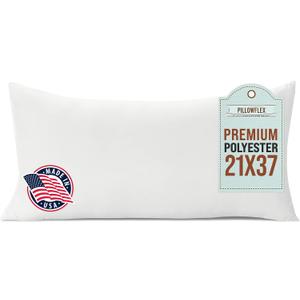 Pillowflex Premium Polyester Pillow Insert - 21x37 Soft Decorative Pillow, 21 Inch by 37 Inch