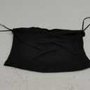 Floerns Women's Solid Bandeau Cropped Tops Strapless Sleeveless Crop Tube Top Black, S