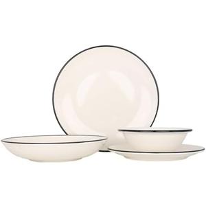 Bonna Dinnerware Set (Medium) - Linea Black - 24 pieces - 6 Persons - Porcelain