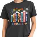 Read Book Shirt for Women-Reading Teacher Tee Tops Pink Flower and Butterfly Short Sleeve Cute Book Shirt
