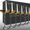 Wine Glasses Set of 6,Crystal White Wine Glasses,Red Wine Glass Set,Long stem Wine Glasses,Clear Lead-Free Premium Blown Glassware (18.5oz,6 pack)