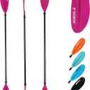 Kayak Paddles Aluminum Shaft Paddle with Nylon Blades, Floating Adjustable Kayaking Oars, 3 Piece, 220-240cm/86-94 Inches,Black/Rose/Teal