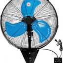 Wall Mount Fan 7000 CFM, 20" High Velocity Wall Oscillation Fan 3-Speed Industrial Walls Fans for Indoor, Ercial, Residential, industrial, Warehouse, Greenhouse, Workshop, Basement Use-ETL