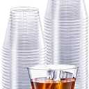 SETUP 5 oz Clear Hard Plastic Shot Glasses [100 Count] Small Disposable Shot Cups for Cocktails & Parties