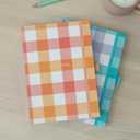 Letts of London® Gingham Academic Weekly/Monthly Planner, August 2025 to July 2026, Week-to-View, Sewn Binding, Multilingual, A5 Size, 8.25" x 5.875", Aqua (C031931-26)